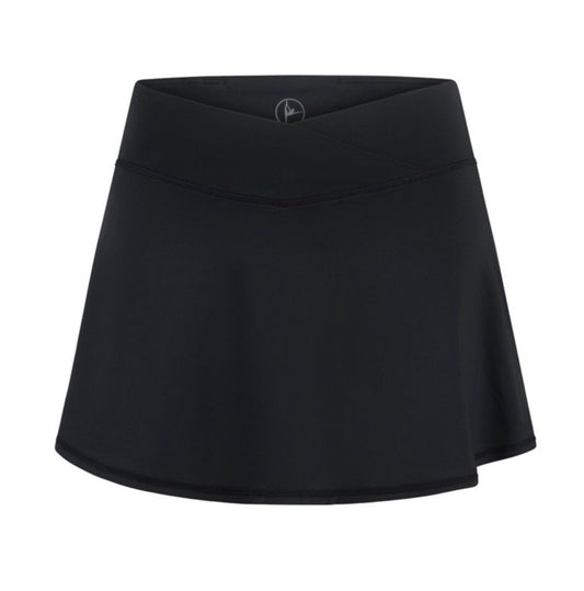 Girls Black Jersey Crossover Waistband Active Tennis Skort 90 Degree by Reflex & Yogalicious
