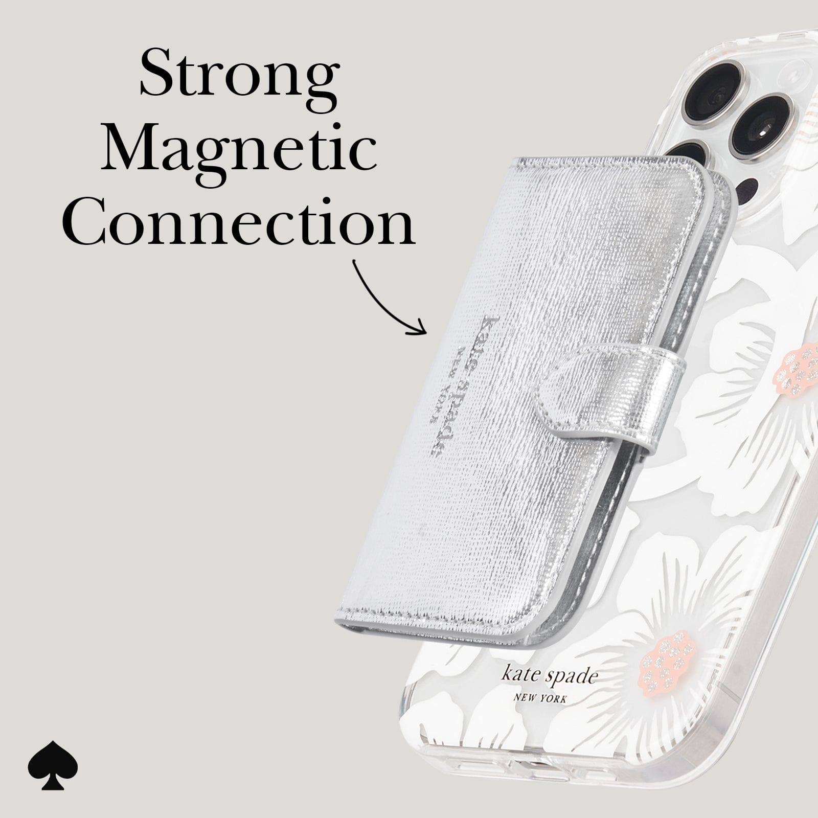 Case-Mate - Kate spade new york Morgan Wallet MagSafe Metallic Silver: Metallic Silver Case-Mate