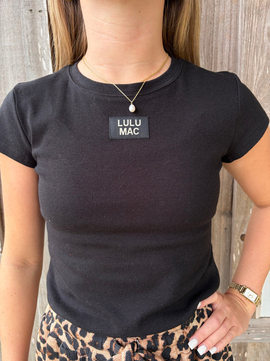 Lulu Mac Black Baby Doll Short Sleeve Top Girlie Girl Originals