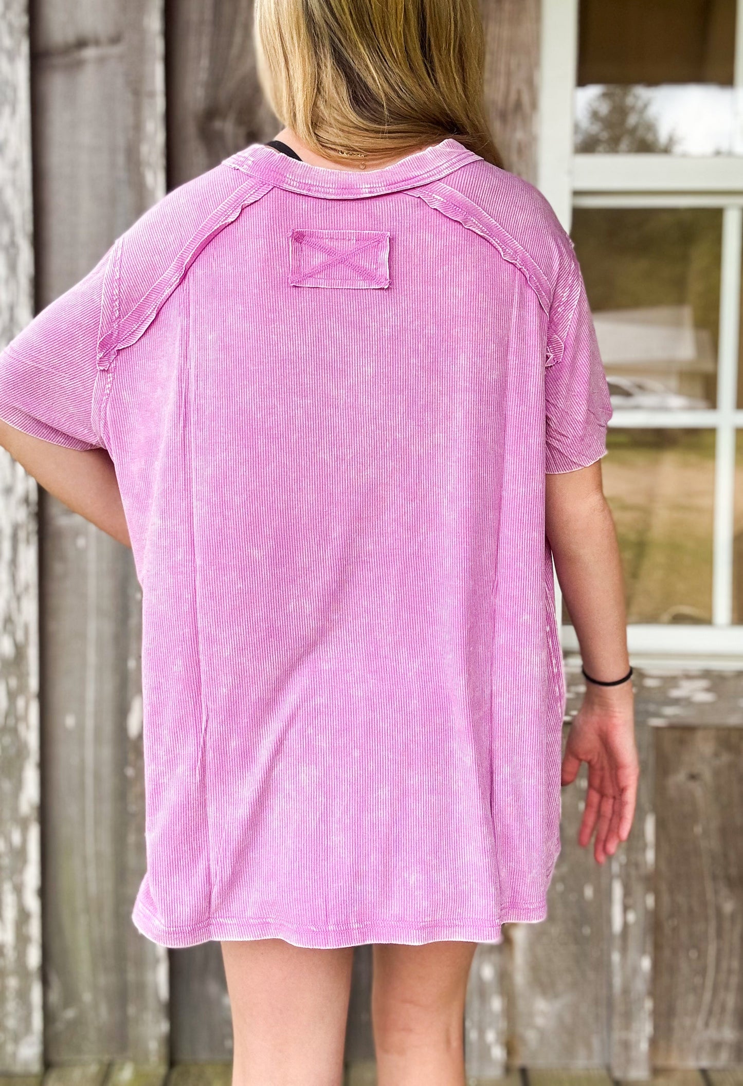 ZENANA WASHED RIBBED SHORT SLEEVE BOAT-NECK TOP SOUTHERN SUNDROP BOUTIQUE