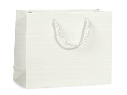 Nashville Wraps - Matte Paper Cord Handle Gift Bags: White Matte / 10 Pack / Medium 13x5x10" Nashville Wraps
