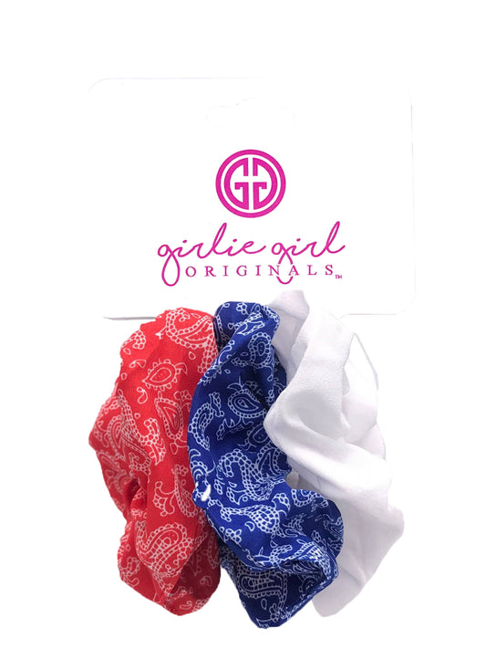 Girlie Girl Originals - SCR-31-BAN Red/Wht/Blu Assorted Scrunchies Girlie Girl Originals