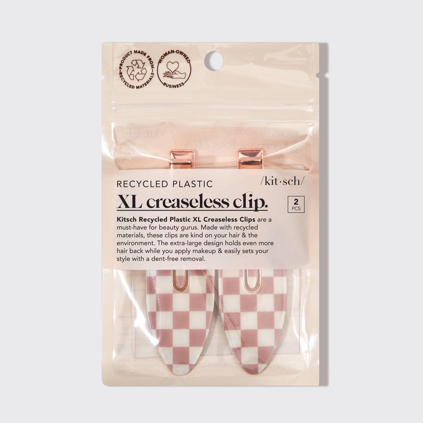 KITSCH - Recycled Plastic XL Creaseless Clips 2pc Set -Terracotta KITSCH