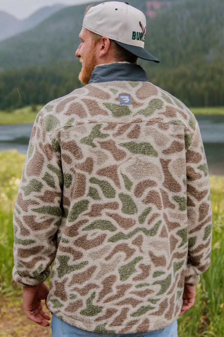 BURLEBO Sherpa Quarter Zip Pull Over -Alpine Camo BURLEBO