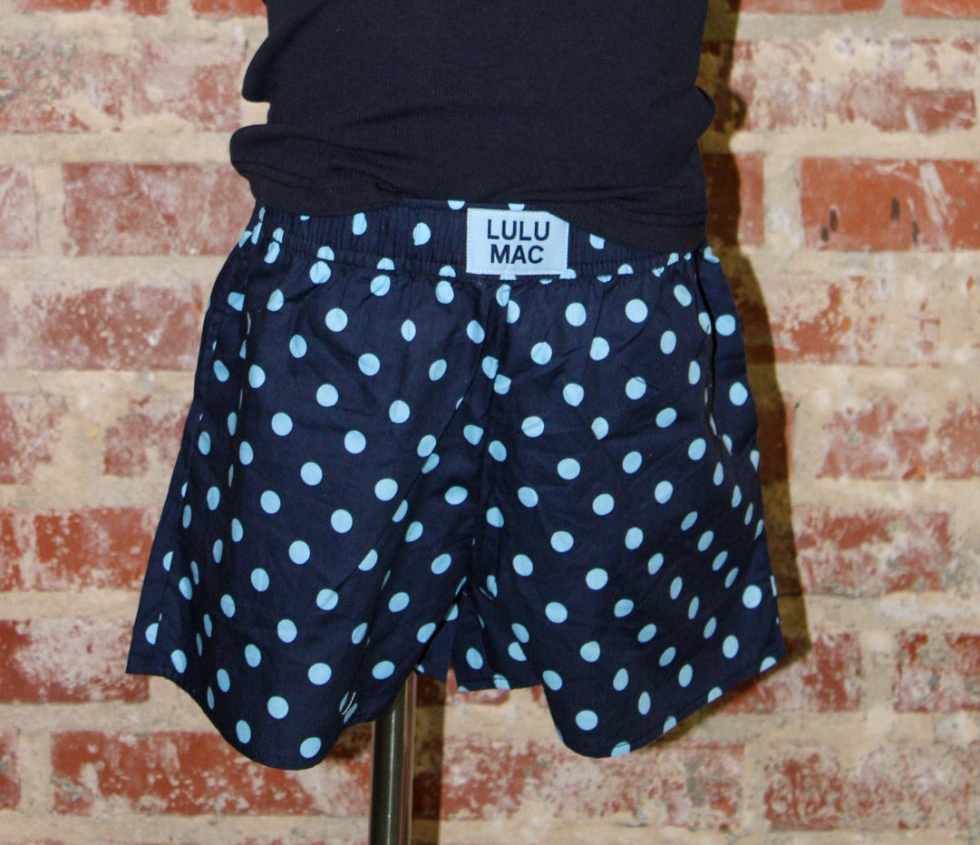 Lulu Mac Youth Navy/Light Blue Polka Dot Shorts Girlie Girl Originals