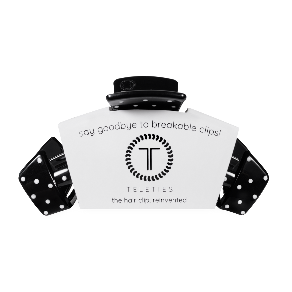 TELETIES - Classic Black Polka Dot Party Large Claw Clip TELETIES