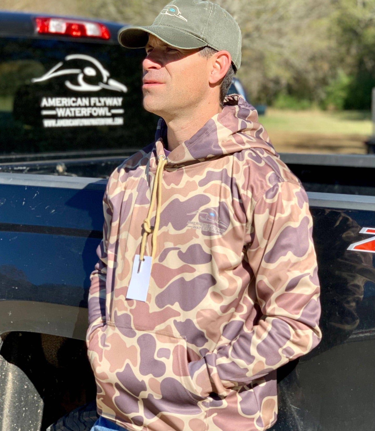 American Flyway Waterfowl Old School Performance Hoodie American Flyway Waterfowl