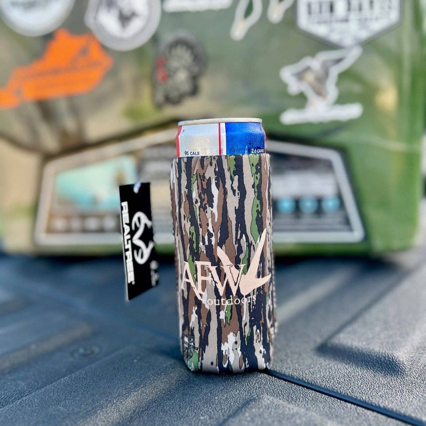 American Flyway Waterfowl - Turkey Logo Drink Koozies - Skinny Can: Realtree American Flyway Waterfowl
