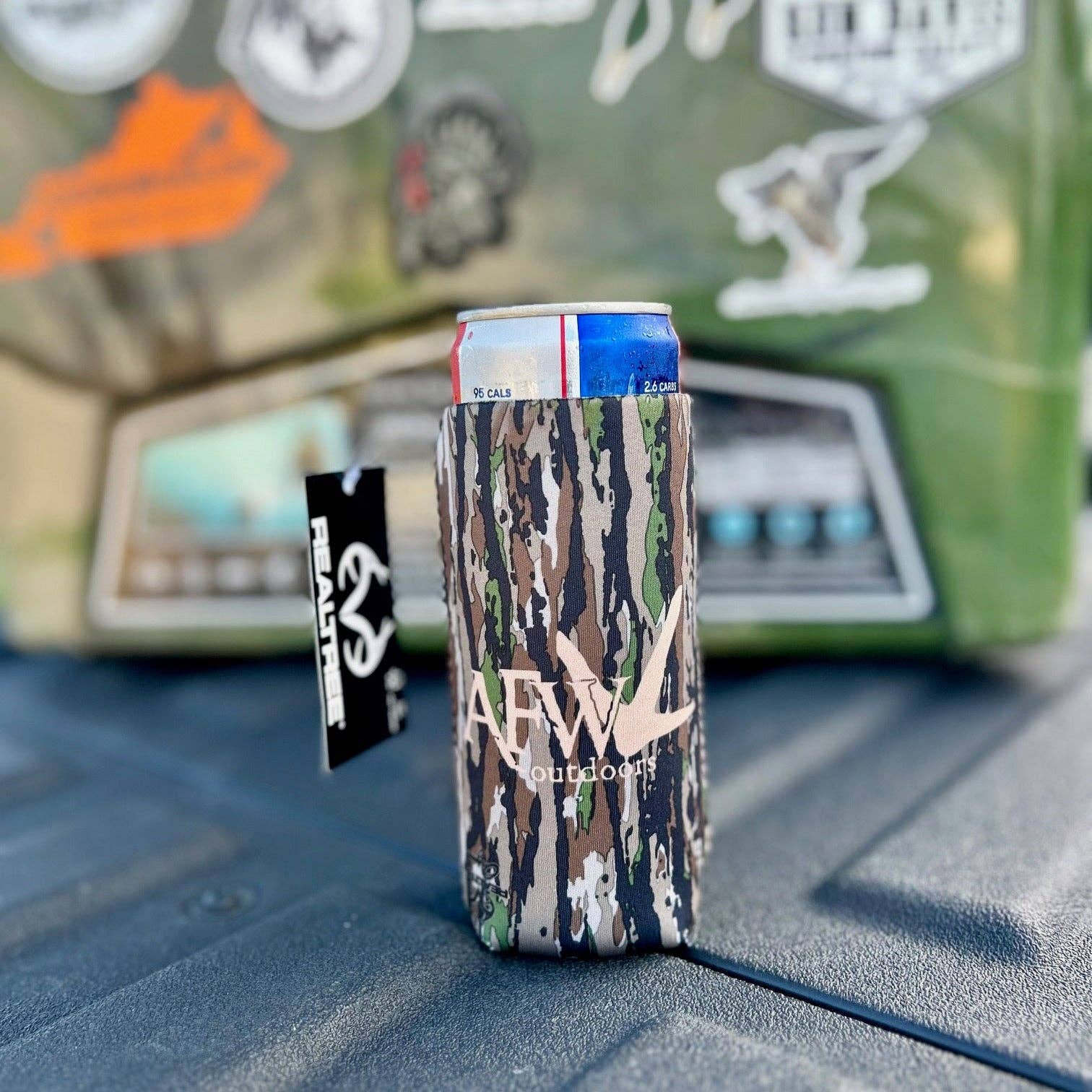 American Flyway Waterfowl - Turkey Logo Drink Koozies - Skinny Can: Realtree American Flyway Waterfowl