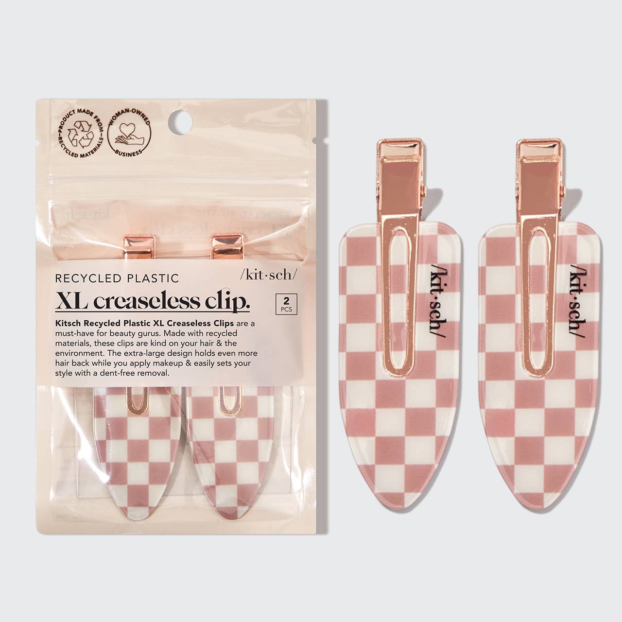 KITSCH - Recycled Plastic XL Creaseless Clips 2pc Set -Terracotta KITSCH