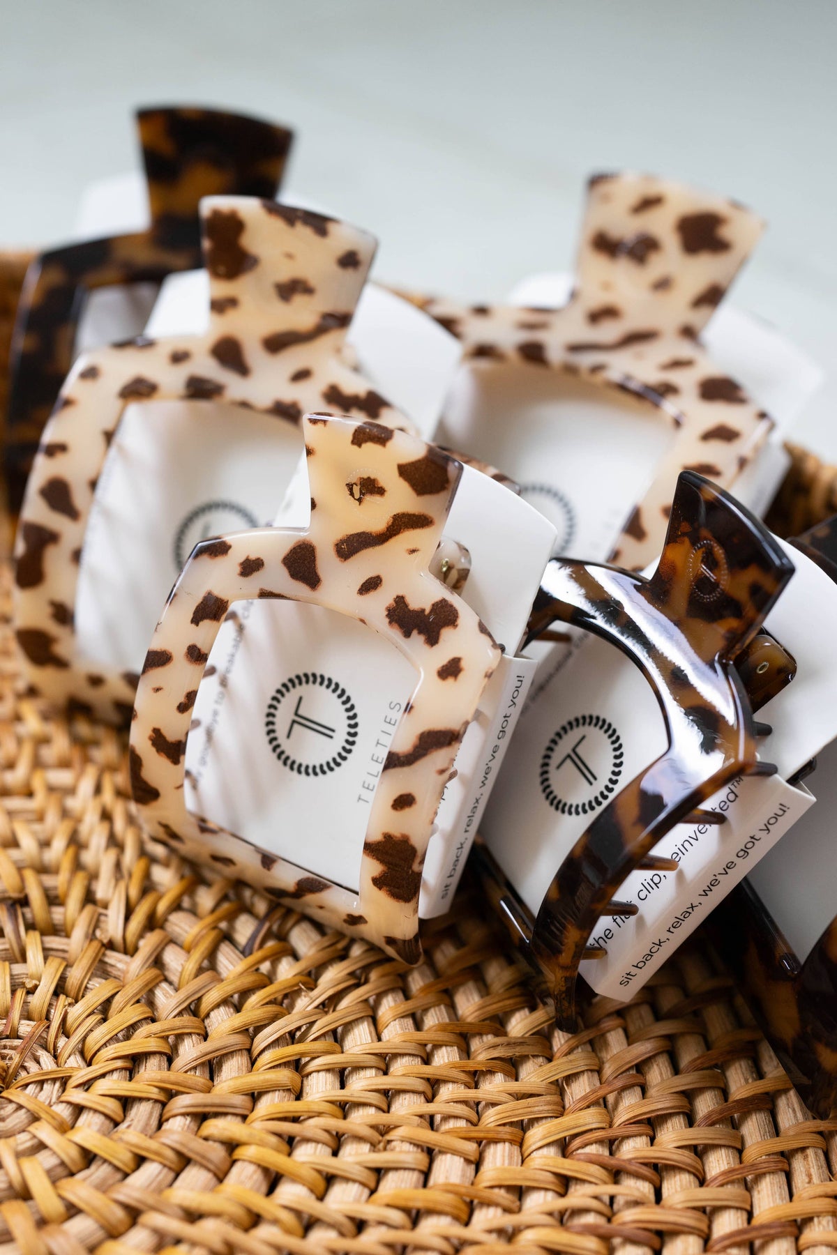 TELETIES - Tortoise | Small | Flat Square Hair Clip TELETIES
