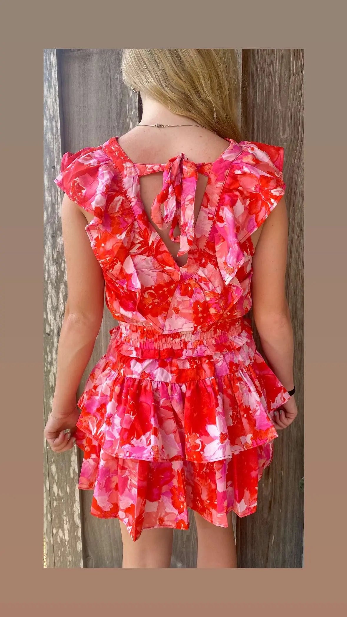 V NECK RUFFLE SLEEVELESS FLORAL PRINT ROMPER DRESS day & moon