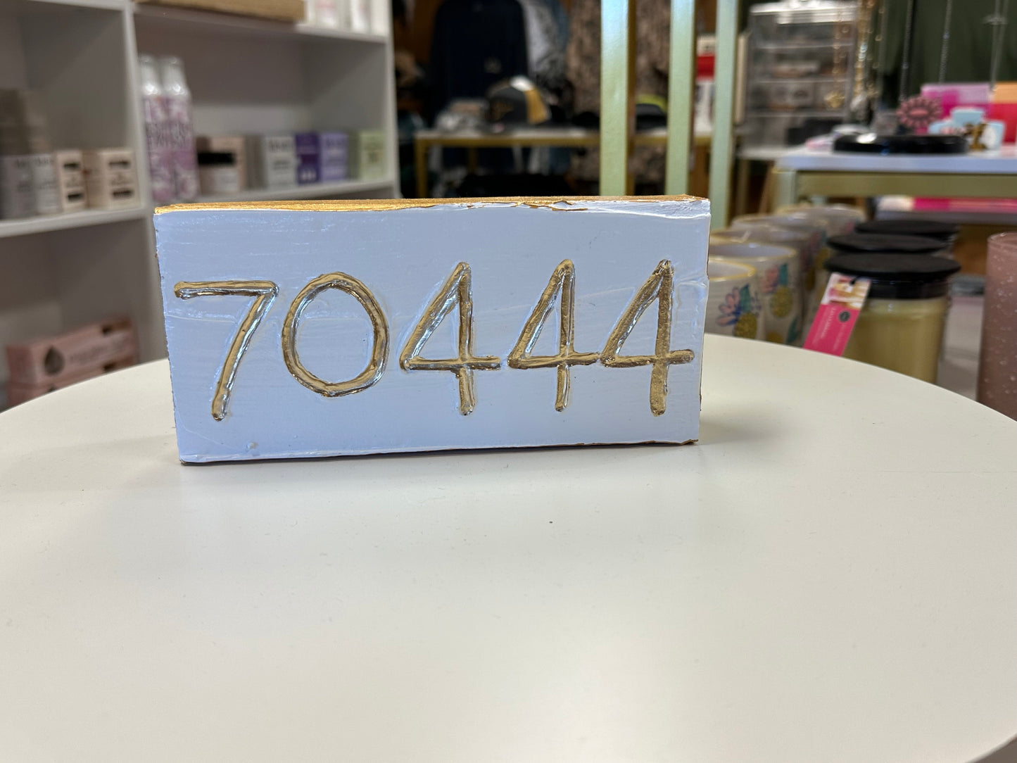 Coddiwomple 70444 Zip Code  custom art block  hometown sports region : Farmhouse numbers (carved) Coddiwomple