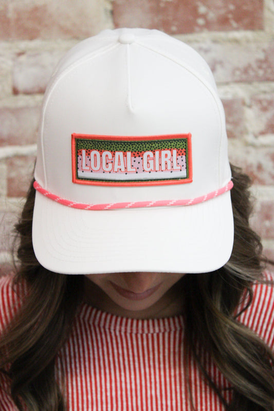 Local Girl Stone Rainbow Patch Rope Hat local boy outfitters