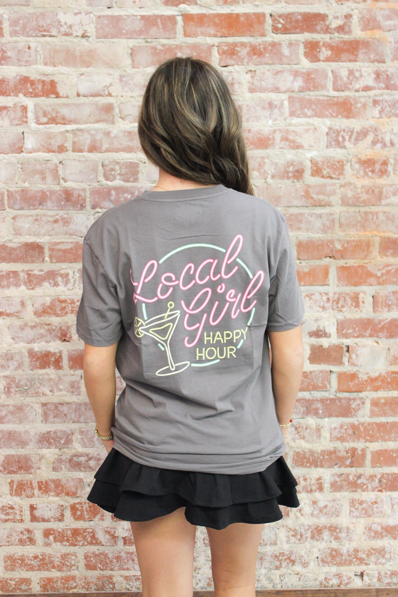 Local Girl Happy Hour Grey Short Sleeve Tee LOCAL BOY OUTFITTER