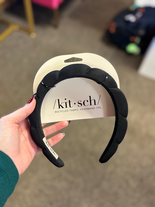 Black Fabric Puffy Headband KITSCH