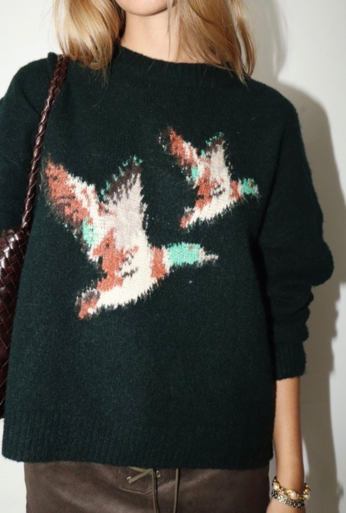 Deep Forrest Flying Duck Knit Sweater bailey rose