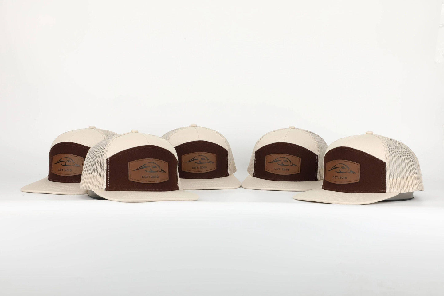 American Flyway Waterfowl - AF Waterfowl Leather Patch 7 Panel Trucker American Flyway Waterfowl