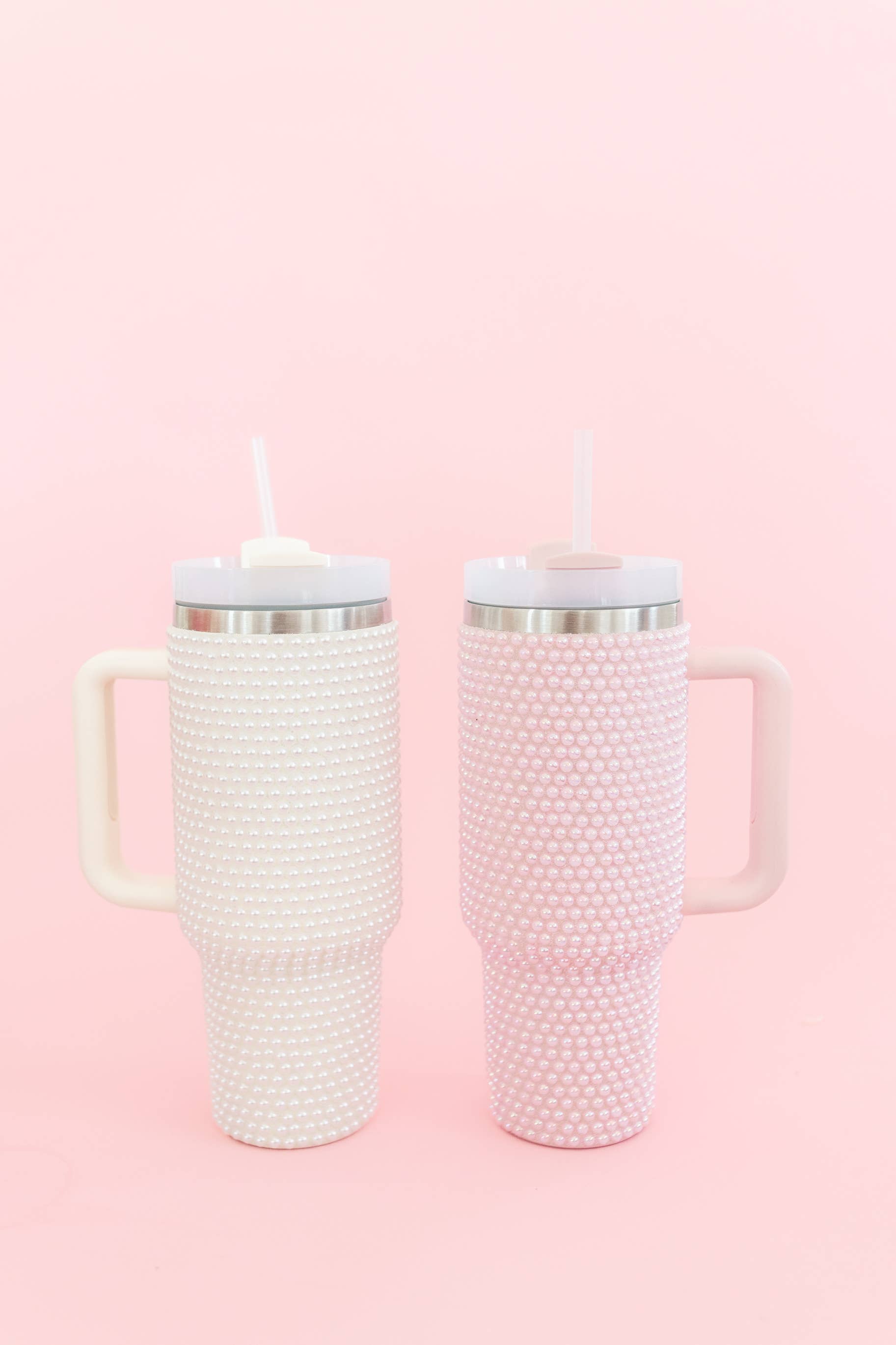 Rock Paper Scissors - Pink Pearl 40oz Tumbler: Pink Rock Paper Scissors
