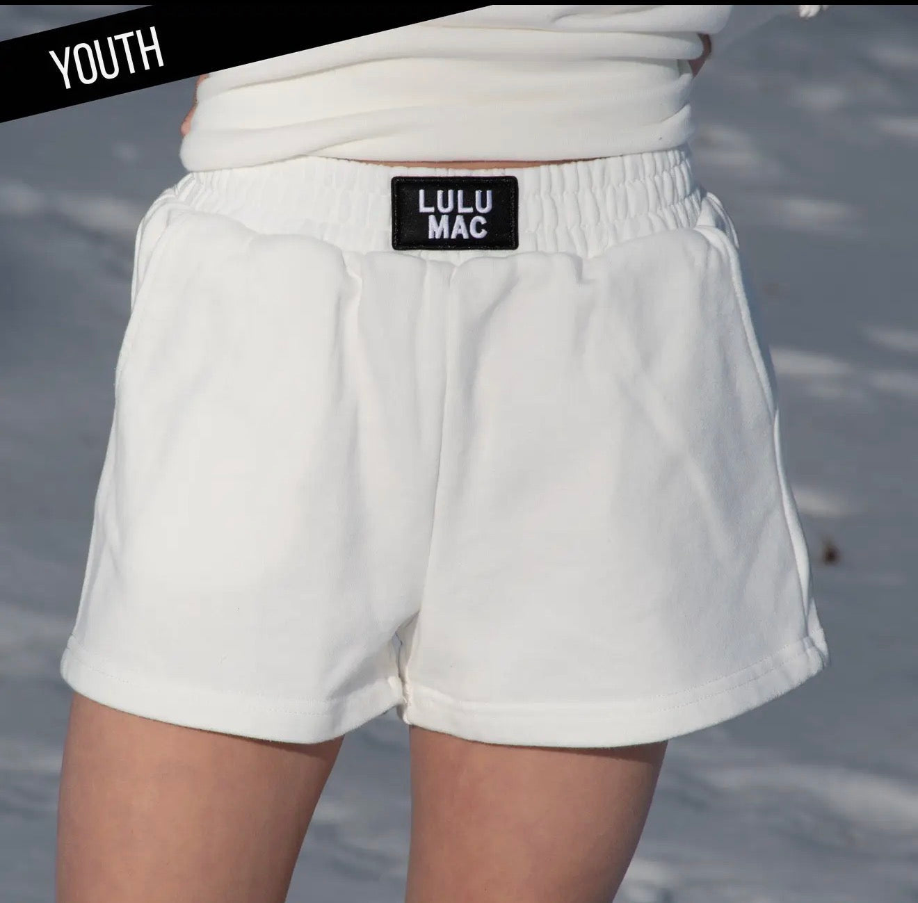 LULU MAC KIDS WHITE TERRY CLOTH SHORTS Girlie Girl Originals