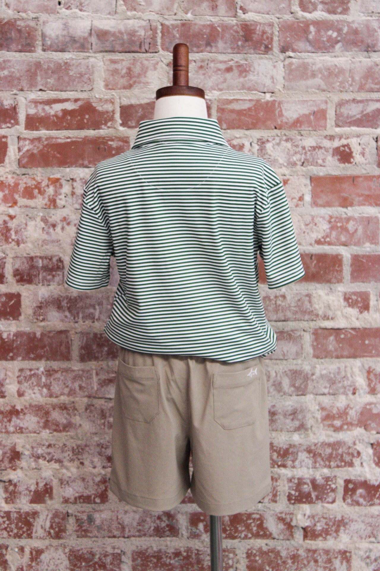 Saltwater Boys Inshore Boys Performance Green Stripe Polo Saltwater Boys Company