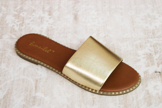 CCOCCI - Gold Slide Sandal CCOCCI