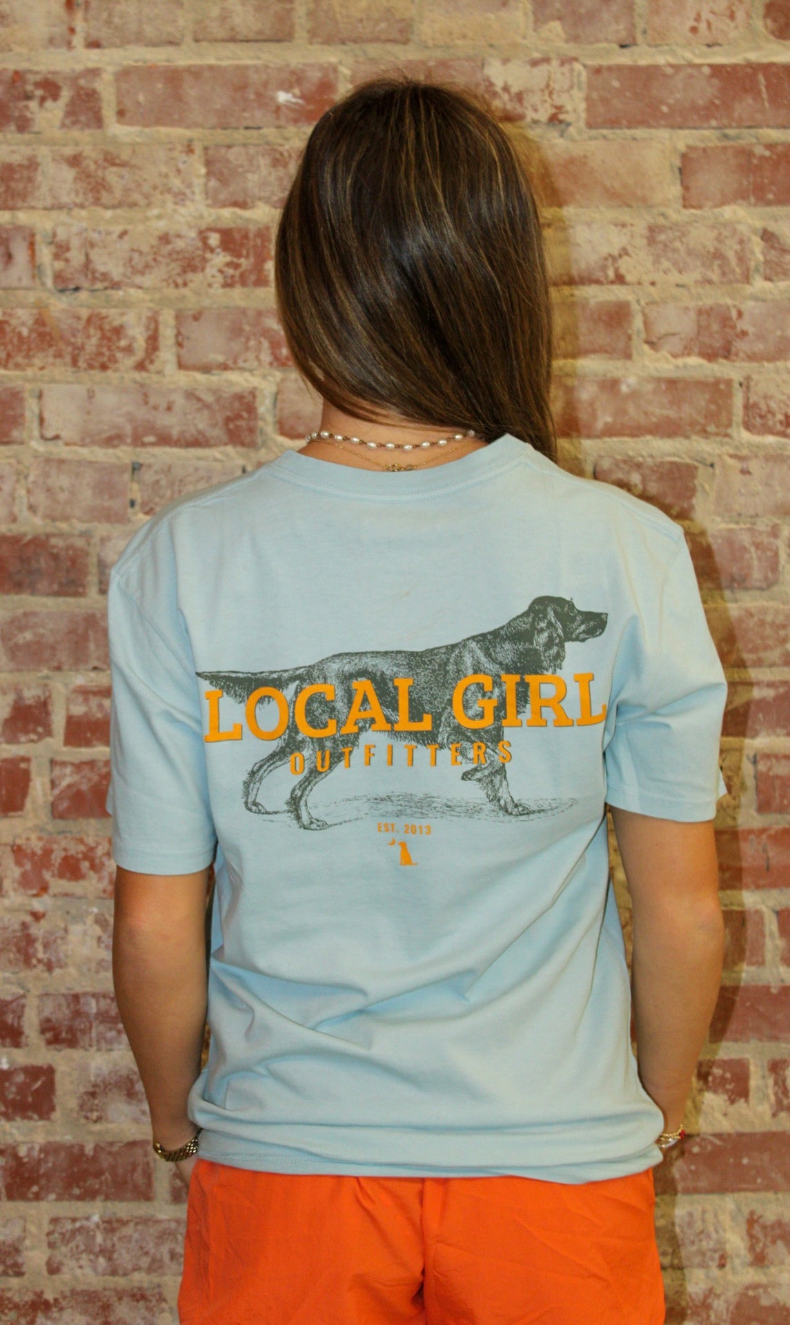 Local Girl Chambray Setter on Point Short Sleeve Tee LOCAL BOY OUTFITTER