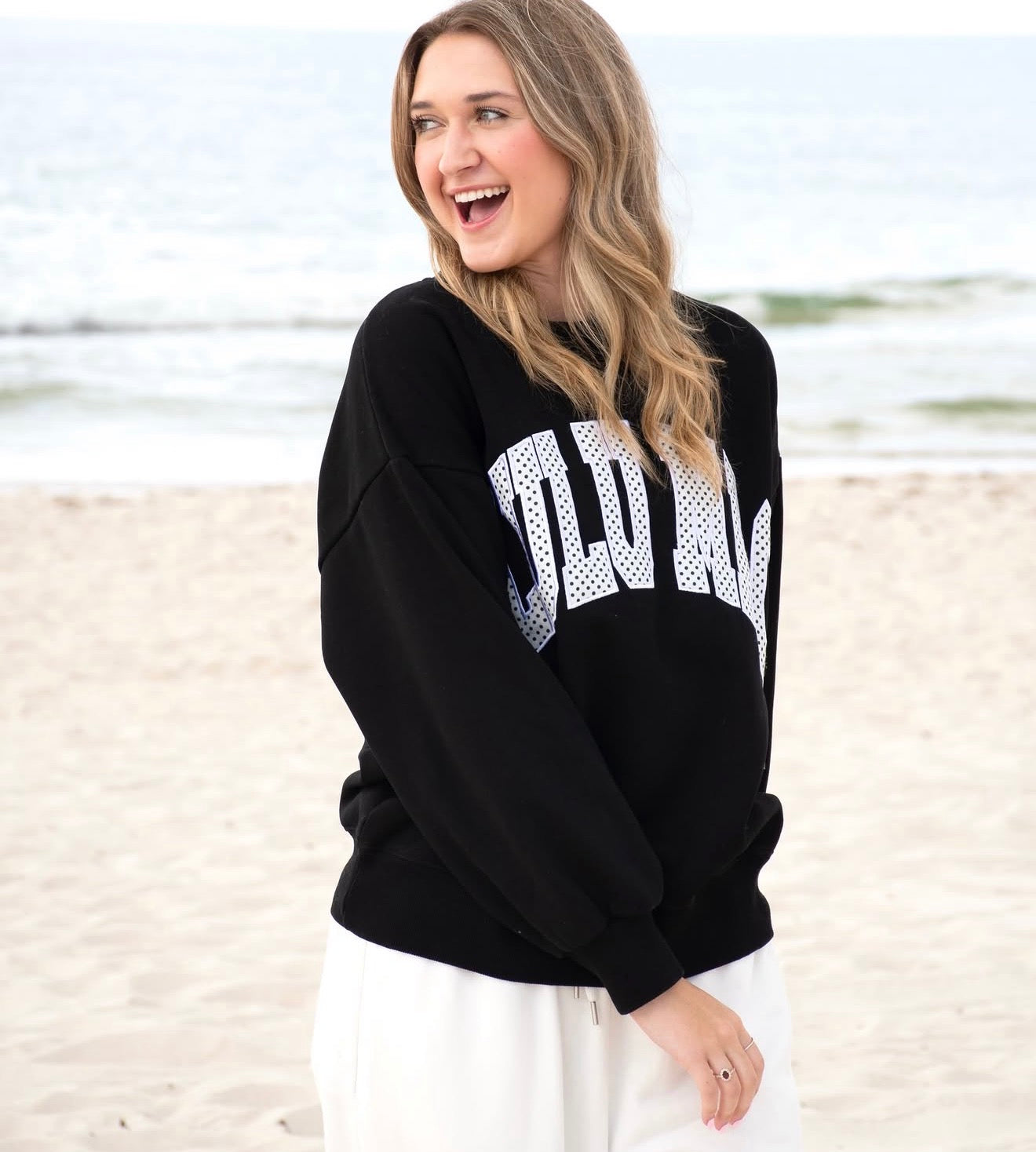 Lulu Mac Black And White Polka Dot Sweatshirt Girlie Girl Originals