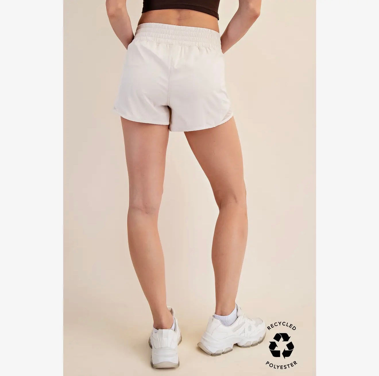 Rae Mode White Recycled Active Shorts With Mesh Rae Mode