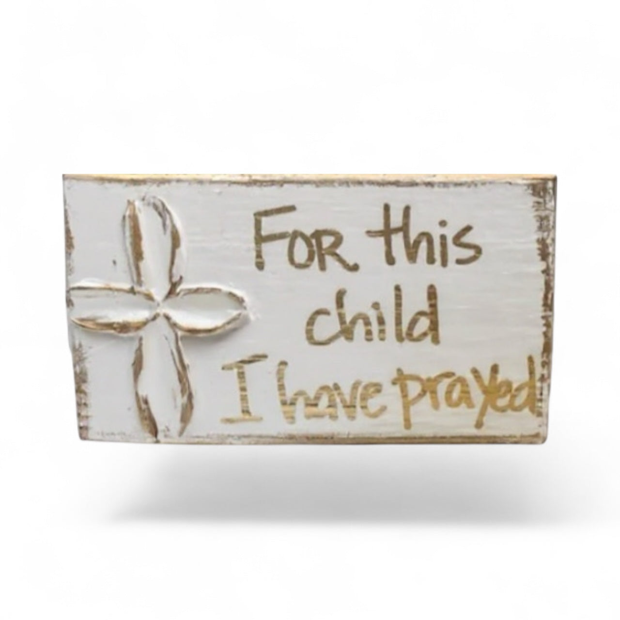 Coddiwomple  "For This Child" White Hand Painted Art Block Coddiwomple