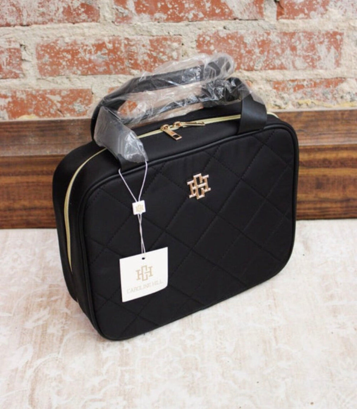 Caroline Hill Punta Cana Large Case Black Patent EC Makeup Bag Caroline Hill