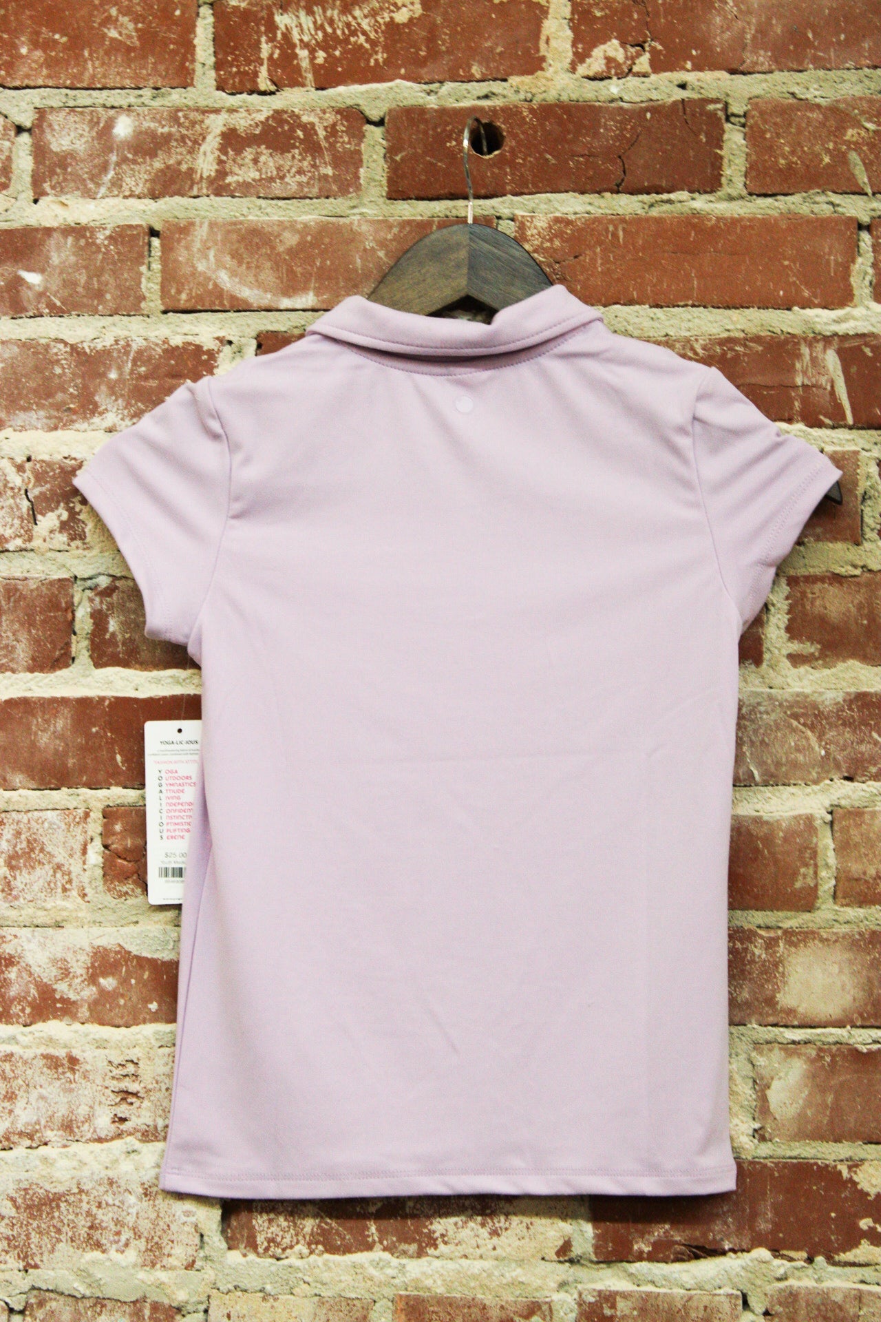 Yogalicious Pastel Lilac Tween Girls Lux Short sleeve Polo Top 90 Degree by Reflex & Yogalicious