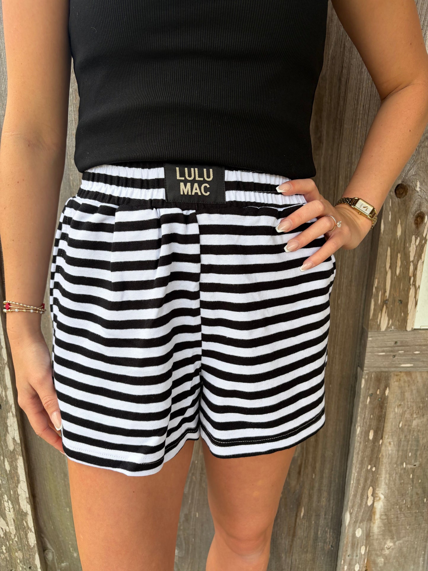 Lulu Mac Black Stripe Shorts Girlie Girl Originals