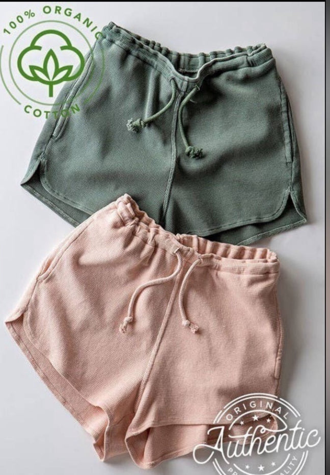 Textured Pigment Garment Wash Dolphin Shorts Urban Daizy