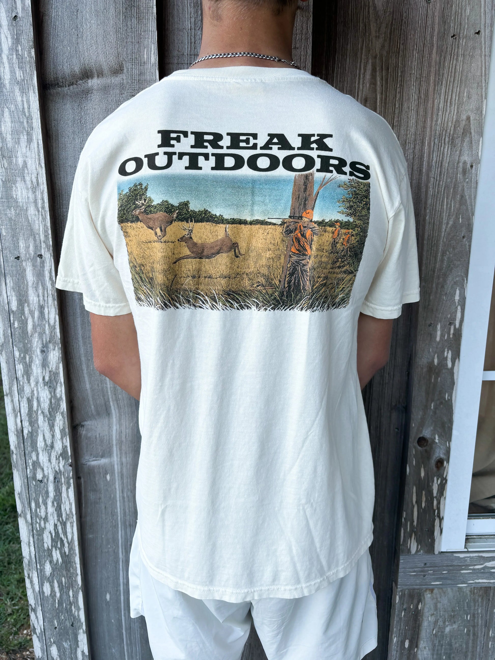 Ivory Deer Drive Graphic Pocket Tee FREAK OUTDOORS