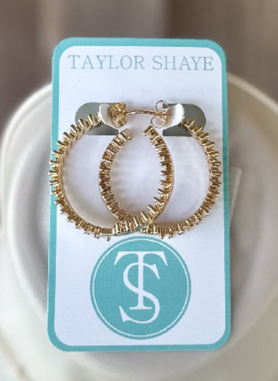 Taylor Shaye Pretty Girl Gold Hoops Taylor Shaye Designs