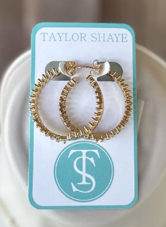 Taylor Shaye Pretty Girl Gold Hoops Taylor Shaye Designs