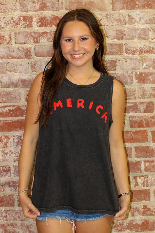 OAT COLLECTIVE AMERICA PUFF Mineral Graphic Tank Top OAT COLLECTIVE