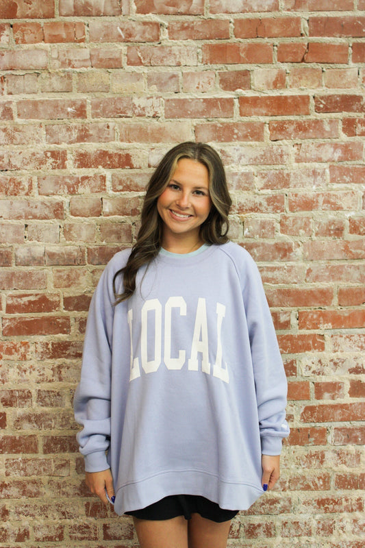 Local Girl Periwinkle Crescent Crewneck Sweatshirt LOCAL BOY OUTFITTER
