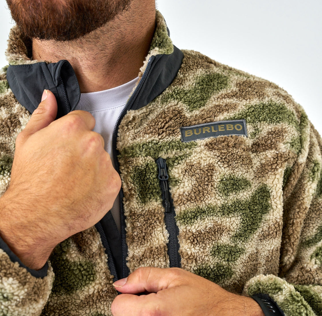 BURLEBO Sherpa Quarter Zip Pull Over -Alpine Camo BURLEBO