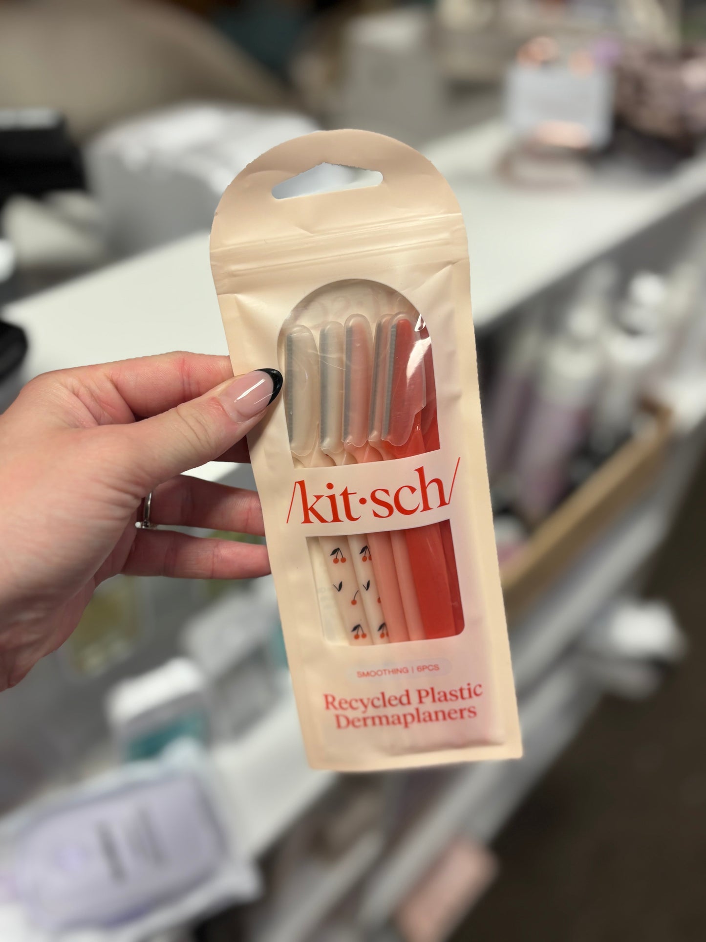 Assorted Cherry Blossom Recycled Plastic Dermaplaners 6pc Set KITSCH