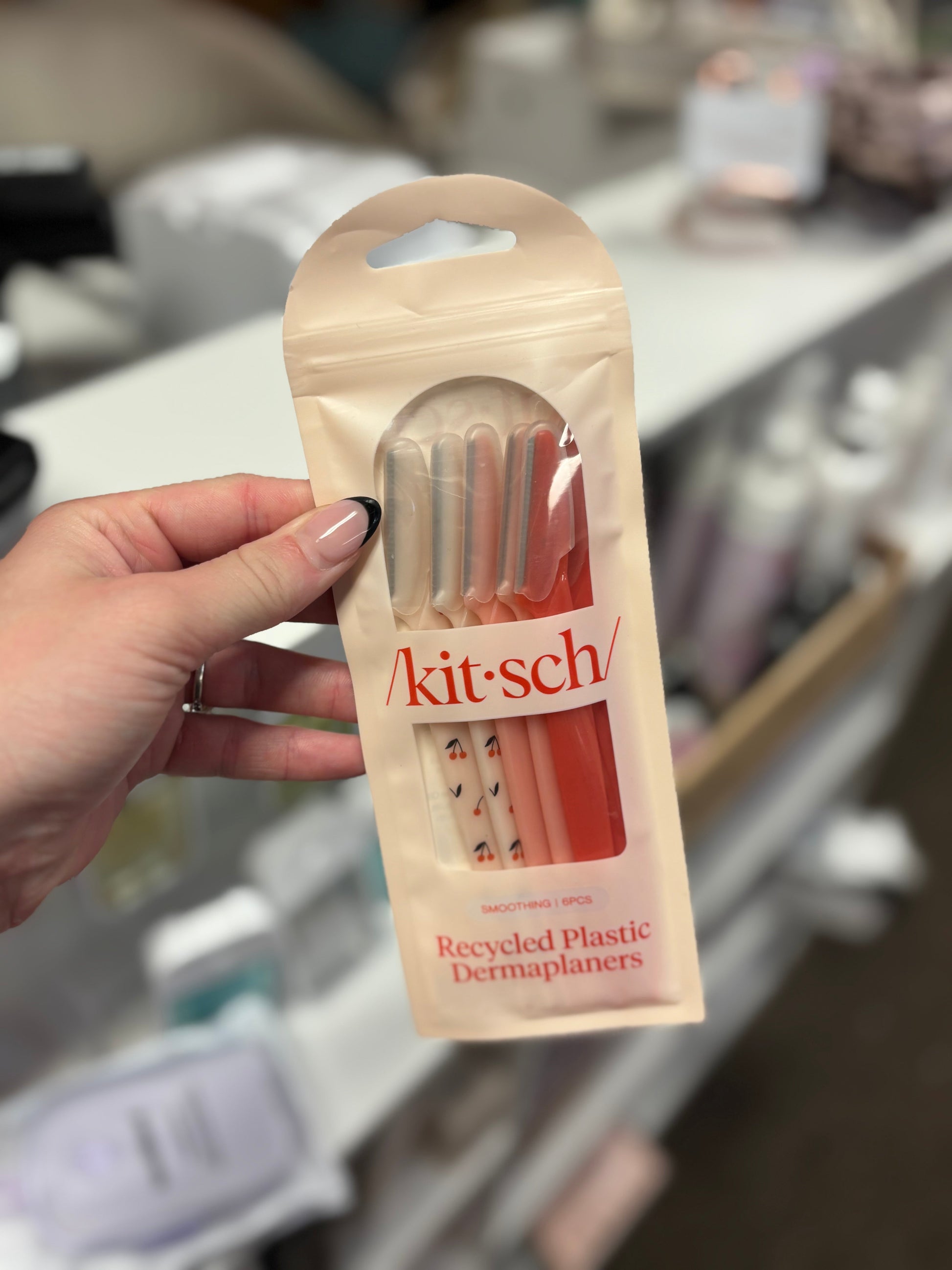 Assorted Cherry Blossom Recycled Plastic Dermaplaners 6pc Set KITSCH