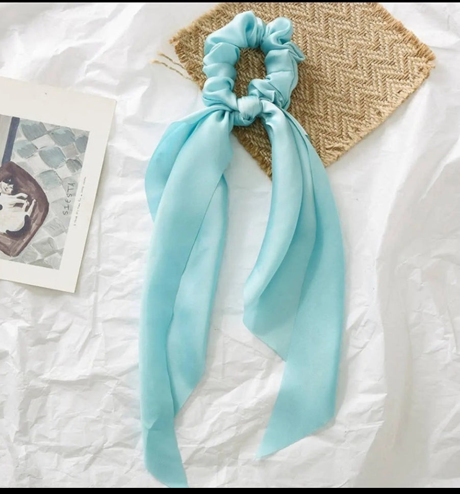 Solid Color Knotted Ribbon Hair Tie Scrunchies ACCITY