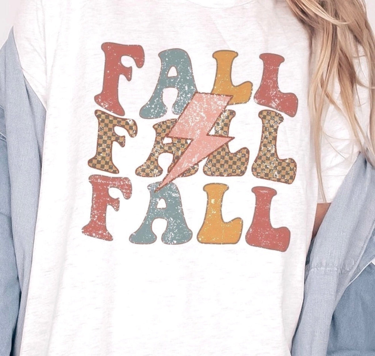 Blume & Co. Plaid Fall Lightning Graphic Tee BLUME + CO