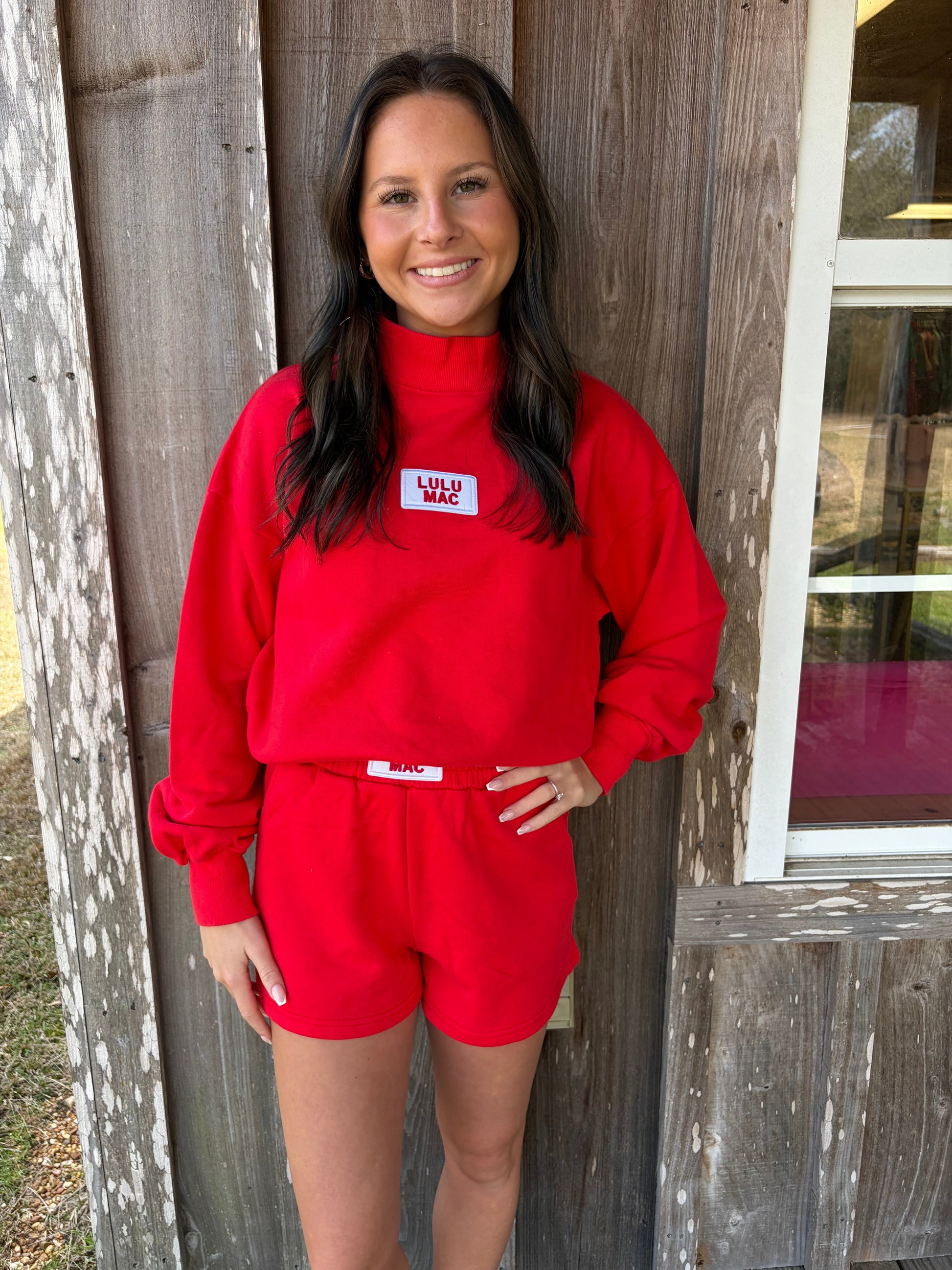 Lulu Mac Red Long Sleeve Terry Cloth Top Girlie Girl Originals