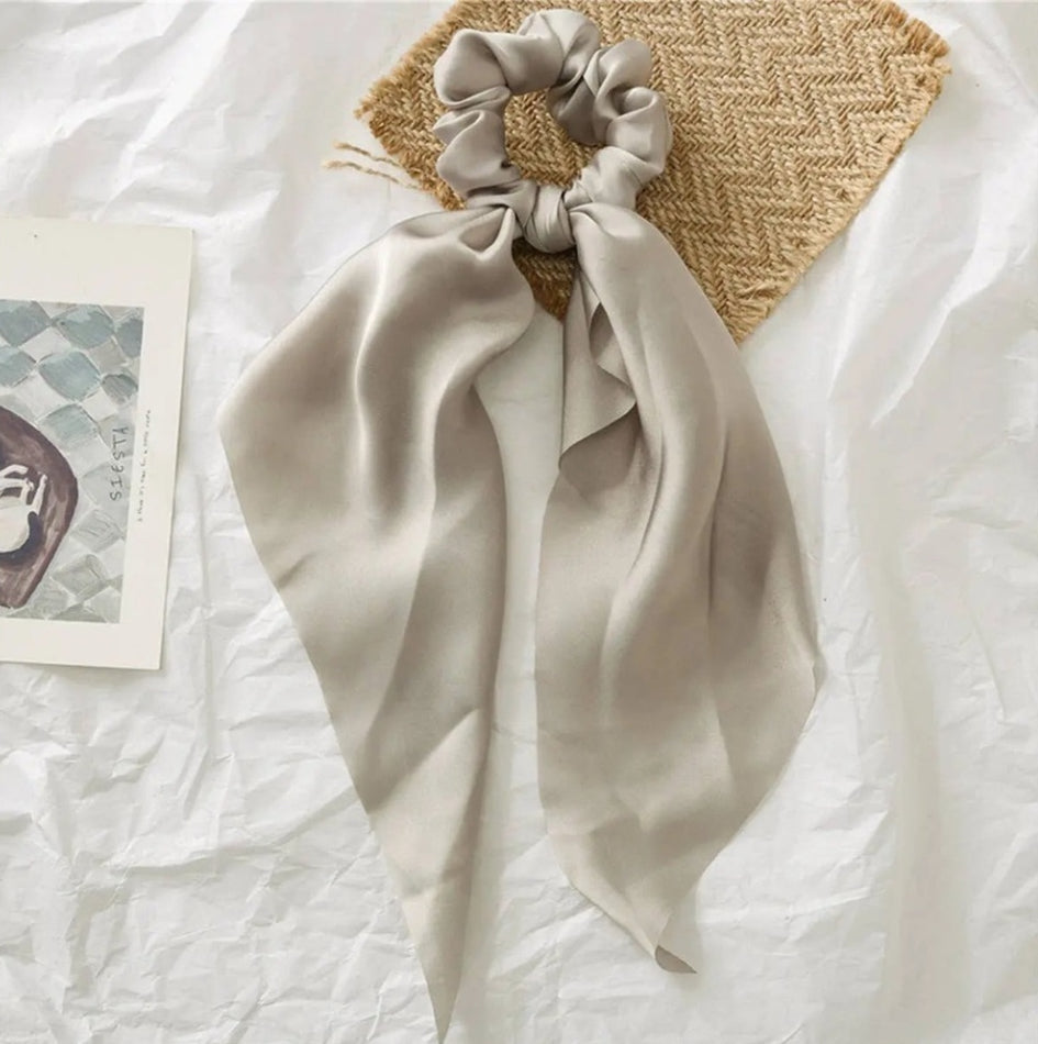 Solid Color Knotted Ribbon Hair Tie Scrunchies ACCITY