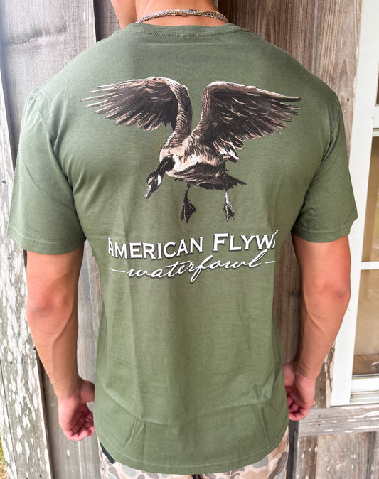 American Flyway Waterfowl The Canada Goose Olive Tee American Flyway Waterfowl