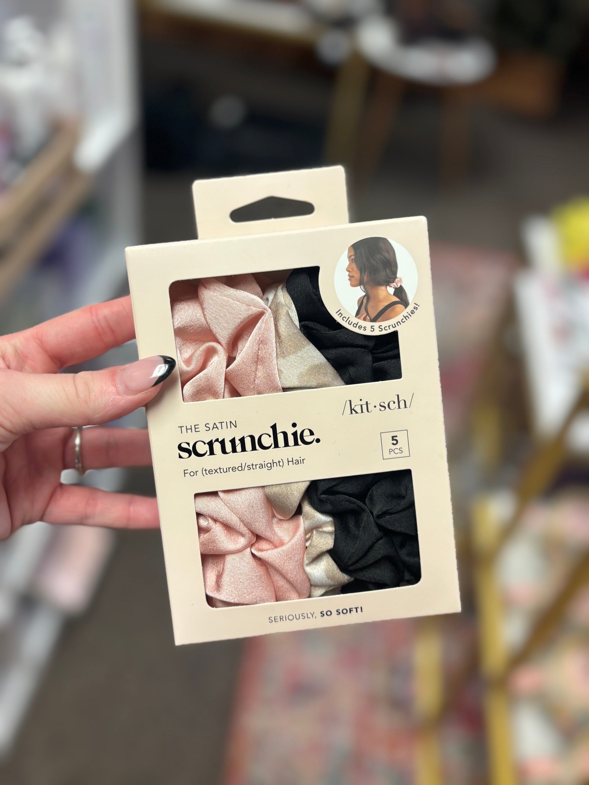 Assorted 5pc Satin Sleep Scrunchies KITSCH