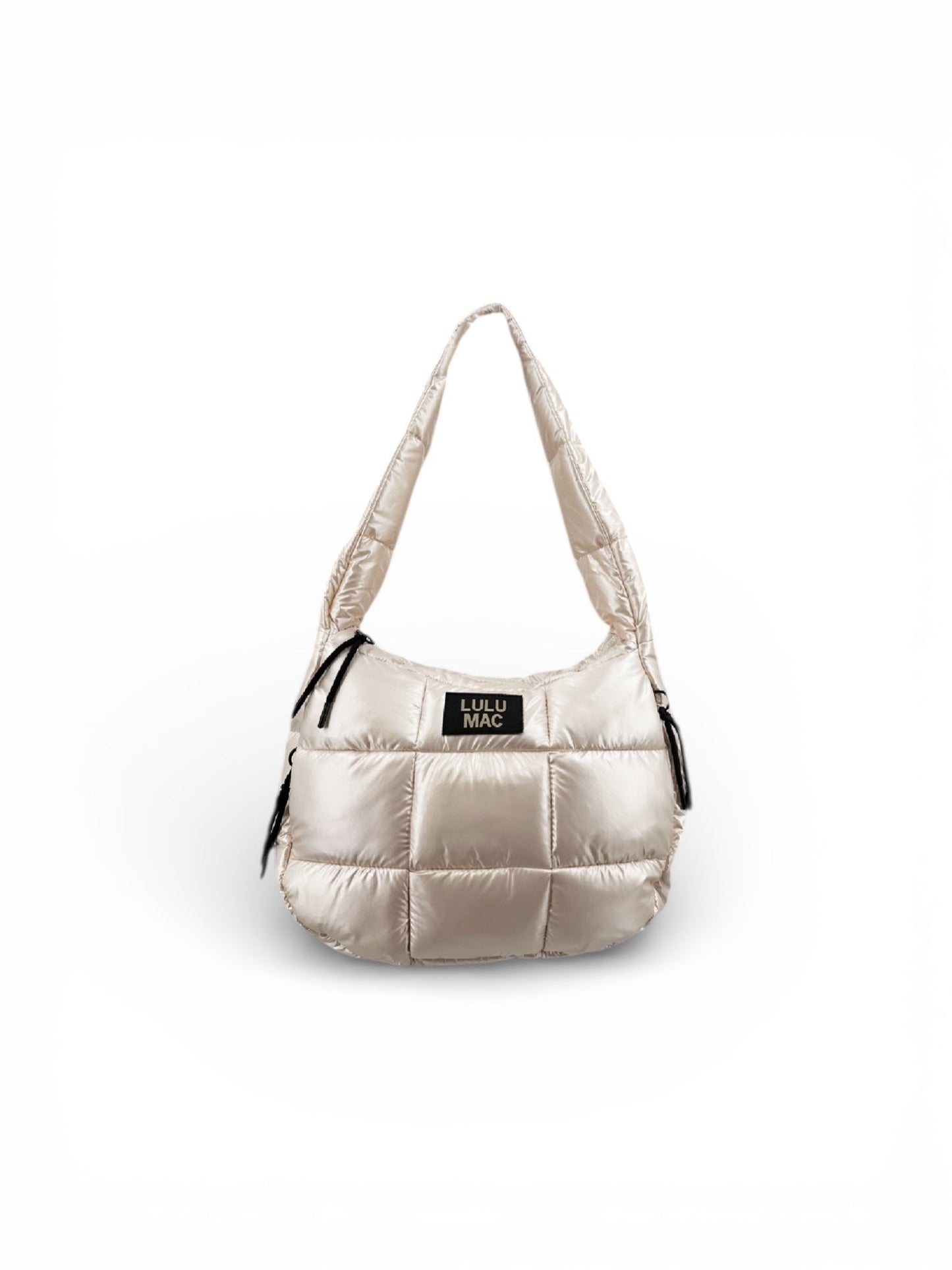 LULU MAC METALLIC OFF WHITE PUFFER TOTE BAG Girlie Girl Originals