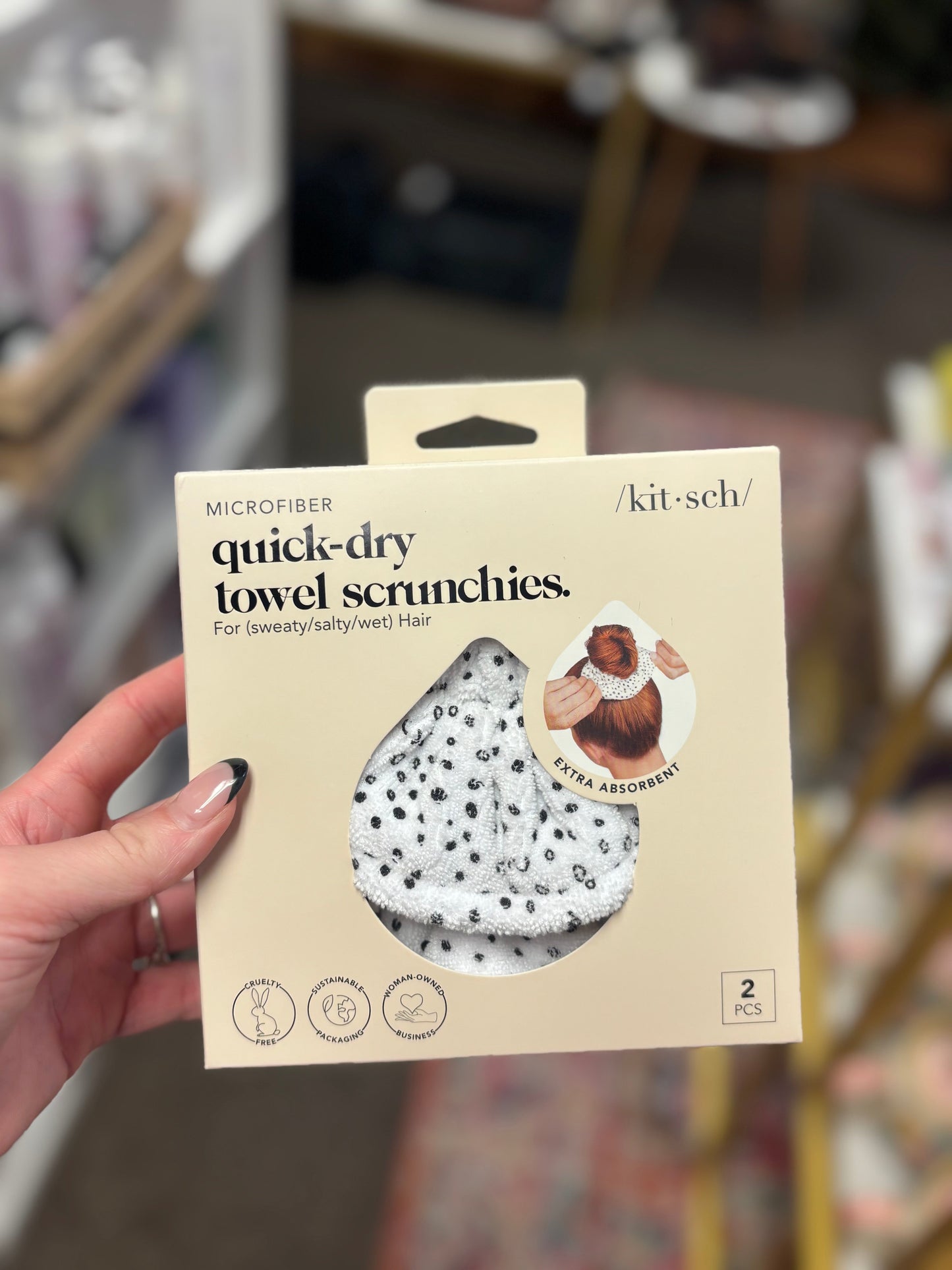 Micro Dot Towel Scrunchie 2 Pack KITSCH